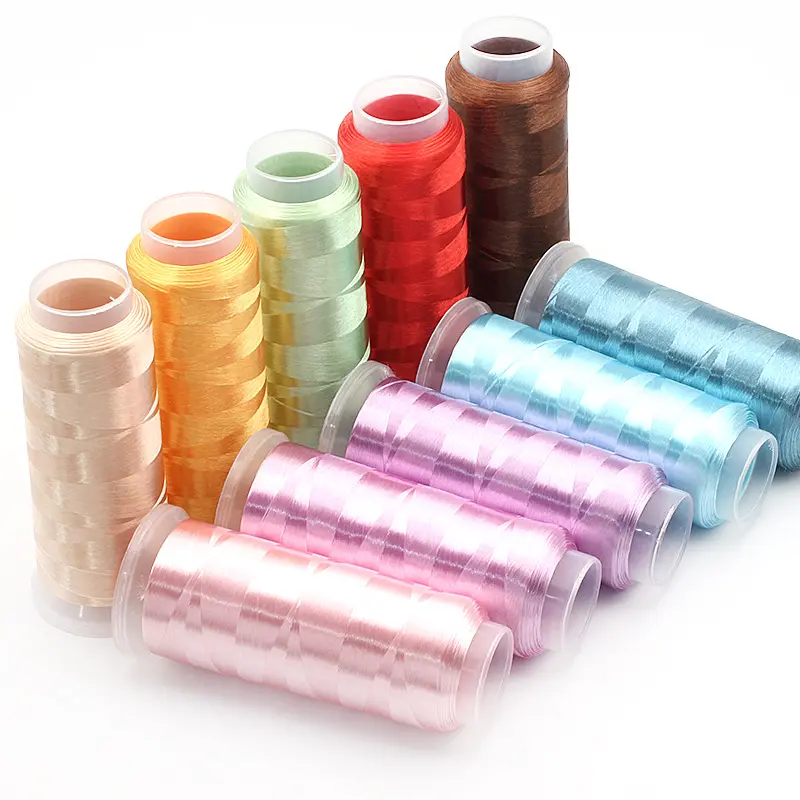 Wholesale discount artificial silk embroidery sewing thread for industrial textiles and clothes