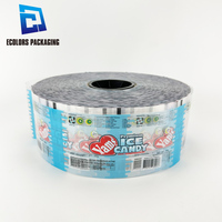 Rouleau de film d'emballage en sachet de popsicle à glace transparente imprimé personnalisé en plastique laminé de qualité alimentaire avec logo