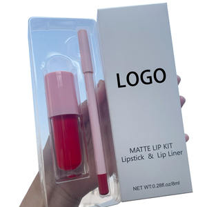 Marque privée Lip Liner à haute teneur en pigments Kit de lèvres végétaliennes nues Rouge à lèvres liquide mat longue durée avec crayon à lèvres - Product Image 1
