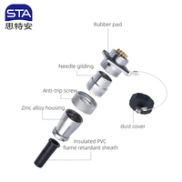 Conector de Cable de Alimentación para Aviación WS20 IP68 Impermeable, Macho y Hembra, Tipo TQ/Z con Brida Cuadrada, 2, 3, 4, 5, 6, 7, 8, 9, 12, 15 Pines