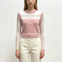 Gilets pour femmes Gable, nouveaux modèles tricotés sur mesure, OEM&ODM, haute qualité, style Fair Isle, couleur kaki, cardigans sans manches, vente en gros