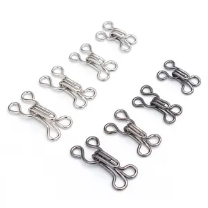 Nhà Máy Bán Buôn Kim Loại Bra Hooks Và Mắt Vô Hình May Khóa Đồ Lót Móc Và Mắt Clip Nút Móc