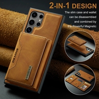 Étui portefeuille pliable 2-en-1 en cuir PU pour cartes de crédit et téléphone, compatible Samsung Galaxy S21 S22 S23 FE S24 S25 S26 Ultra
