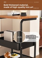 Chariot roulant à 3 niveaux avec plateau, chariot de rangement en métal, organisateur utilitaire avec plateau en bois, roulettes verrouillables pour salon et bureau