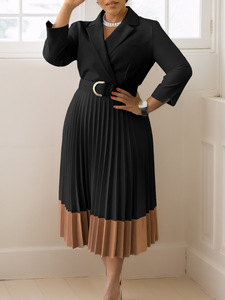 Abito Africano da Donna Elegante <span class=keywords><strong>e</strong></span> Plissettato con Colletto <span class=keywords><strong>a</strong></span> Revers alla Moda Stile Europeo <span class=keywords><strong>e</strong></span> Americano per Autunno <span class=keywords><strong>e</strong></span> Inverno 2024 - Product Image 2