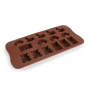 Kinderen Paard Auto Bear Shape Silicone 15 Holte 3d Chocolade Schimmel Bakvorm