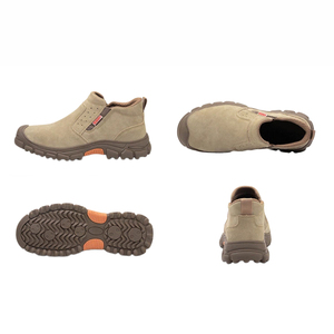 Chaussures de sécurité pour hommes en cuir velours, anti-écrasement, anti-perforation, avec embout en acier et semelle antidérapante - Product Image 5