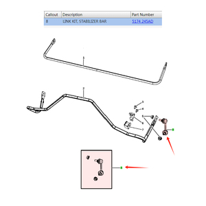 5174245AD nouveau Kit de liaison de barre stabilisatrice arrière pour 07-14 Jeep Compass/Patriot Dodge Avenger/200/<span class=keywords><strong>flavia</strong></span> Chrysler Sebring 05174245AD - Product Image 6