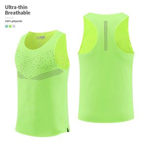 Débardeur de gymnastique ultra-mince 100% polyester 90 GSM à séchage rapide respirant poinçonnage OEM gilet de sport sans manches personnalisé vêtement tricoté - Product Image 1