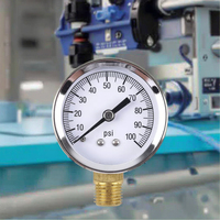 Manomètre chromé 0-100 psi avec raccord inférieur en laiton, pièces de rechange OEM pour compresseur d'air
