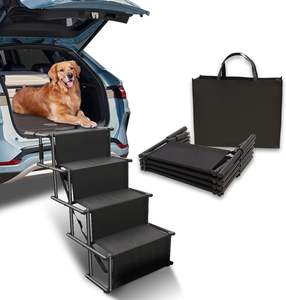 Escaliers pour chiens pour voiture, rampes pliables pour chiens avec surface antidérapante pour grands chiens, marches portables pour chiens pour voitures et camions, 4 marches - Product Image 1