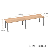 Bureau rectangulaire extensible moderne 240cm-360cm L 80cm P 75cm H, poste de travail de bureau pour 2 personnes, table d'étude