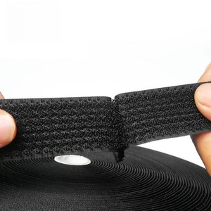 Hot Bán Đen Nguyên Liệu Móc Và Vòng Lặp May Trên Dính Móc Và Vòng Lặp Velcroes Băng Nhiệm Vụ Nặng Nề Cho Quần Áo Và Giày - Product Image 5
