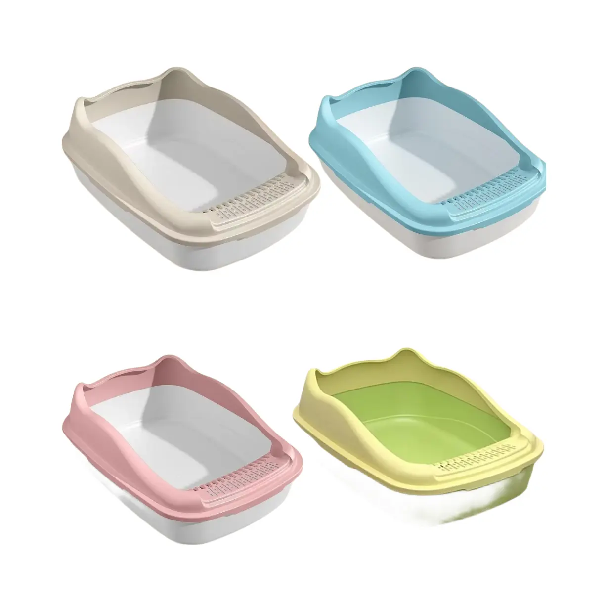 High quality hollow large capacity pet litter box plastic cat litter box drawer oversized pet cat toilet with Cat litter scoop