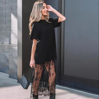 Nouvelle Collection Été 2026 – Robe en Dentelle Grande Taille Amincissante, Style Européen et Américain, Couleur Unie, Tendance Décontractée