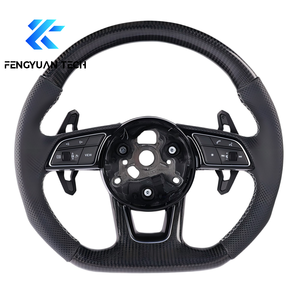 Volante Sportivo in Fibra di Carbonio con Display LED e Leve del Cambio per <span class=keywords><strong>Audi</strong></span> RS4 A6 A7 S6 <span class=keywords><strong>RS6</strong></span> S7 RS7 A3 A4 A5 (Rosso 2017-2024) - Product Image 3