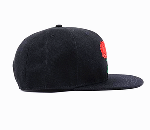 Casquettes Snapback à 6 Panneaux Noires Personnalisées avec Broderie de Rose à Bas Prix pour Hommes - Product Image 2