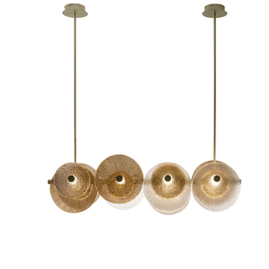 Lámpara colgante moderna vintage de latón dorado para techo, lámpara colgante de cristal para decoración de restaurante - Product Image 1
