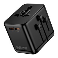 Multiprise multifonction BMAX ignifuge avec charge rapide PD 27W, adaptateur de voyage UE/Royaume-Uni, ports USB-A/USB-C et chargeur USB