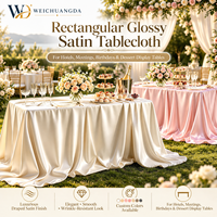 Nappe de table rectangulaire personnalisée, faite à la main, en satin brillant, lavable, de luxe, pour hôtel, conférence, mariage, anniversaire, présentation de desserts