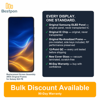 Remplacement pour l'écran OLED du Samsung Galaxy S24 FE 5G, assemblage d'écran original + verre remplaçable, avec cadre d'origine, grade A