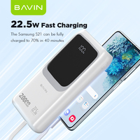 BAVIN 20000mah 22.5w PC nouveau produit personnalisé 1030S type c sortie portable charge rapide batterie externe