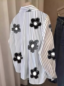 Camicetta di Alta Qualità con <span class=keywords><strong>Stampa</strong></span> <span class=keywords><strong>Floreale</strong></span> per Donne, Maniche Lunghe, Bottoni, Tessuto Traspirante, Stile Casual per Autunno e Primavera, Logo Frontale - Product Image 3