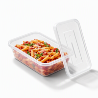 Boîtes à lunch jetables en plastique micro-ondables TeGuan, minimalistes, pour les voyages, avec couvercle, modèle TG385