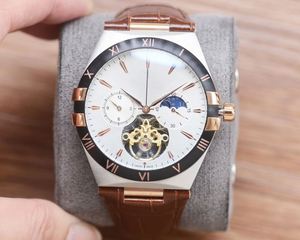 Reloj Mecánico de Acero Inoxidable para Hombre con Tourbillon, Cristal de Zafiro, Correa de Cuero, Estilo Deportivo, 41 mm de Diámetro, Correa de 22 mm - Product Image 2
