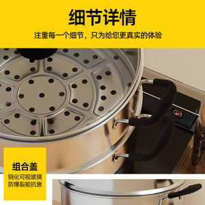Stainless Steel <b>Steamer</b> 2 Tier With Lid For Steaming Buns Dumplings And Soup Home Use - Product Image 4