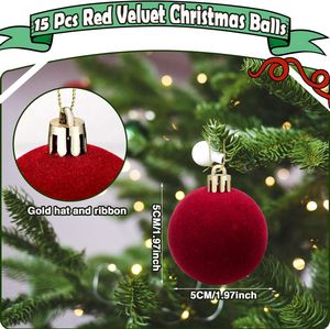 Flocked Hanging <strong>Xmas</strong> Decorations Velvet <strong>Large</strong> Luxury <strong>Baubles</strong> Supplies Christmas Ball Tree Ornaments for Wedding Party Home Decor - Product Image 1
