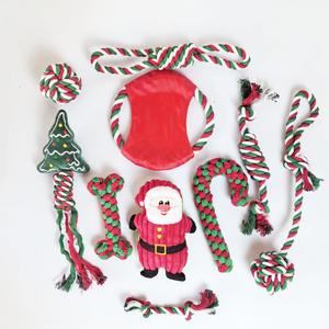 Gran oferta, juguete de molienda de dientes navideños para mascotas, cuerda de algodón Molar con nudo navideño duradero para mascotas - Product Image 1