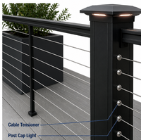 Balustrade en fil d'acier inoxydable noir mat à montage supérieur facile à installer pour escaliers intérieurs, garde-corps à câbles pour intérieur à montage supérieur
