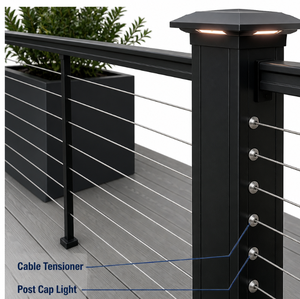 Ringhiera a Cavo in Acciaio Inox Nero Opaco Montata dall'Alto, Facile da Installare, per Scale Interne - Product Image 3