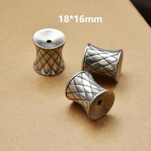 Perles en forme de baril en argent avec motif diamant de 37 mm, Sutra du Cœur de Prajnaparamita, pour bracelet DIY, accessoires culturels - Product Image 4
