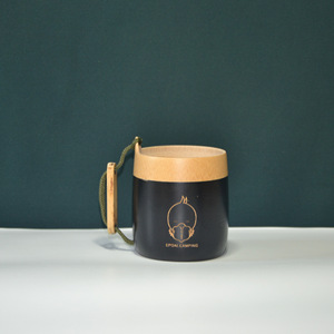 Epoal Camping Bamboo Mug With Handle Eco-Friendly Travel Coffee Cup For Outdoor Use - Product Image 3