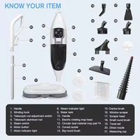 Balai à vapeur 10 en 1 haute efficacité en stock Laveur de sol à vapeur avec balais rotatifs pour usage domestique