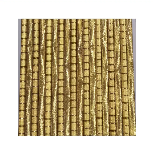 Bamboo Shaped Golden Yellow Glass Mosaic Wall Tile For Bathroom Wall Modern Pattern