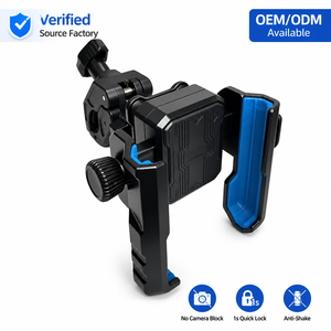 Support de téléphone portable pour moto, réglable en hauteur, absorbant les chocs, avec clip de fixation en ABS, ne bloque pas l'appareil <span class=keywords><strong>photo</strong></span>, verrouillage à une touche - Product Image 1
