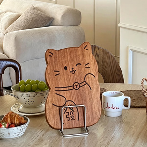 Planche à découper en bois d'ébène, forme irrégulière, bloc à découper pour fruits en bois massif, usage domestique, non peint, non ciré - Product Image 1