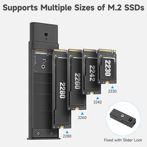 RSHTECH unterstützt UASP Trim SSD Größe 2230/2242/2260/2280 USB C 3,2 Gen 2 10Gbps PCIe M-Schlüssel Festplattenlaufwerk (Nur) Gehäuse - Product Image 3