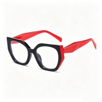 Lunettes anti-lumière bleue œil de chat géométriques tendance SM22013 - Monture légère en PC avec verres en résine transparente pour hommes et femmes
