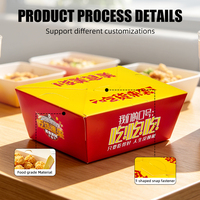 Caja para Pollo Frito con Logotipo Impreso Ecológico, Recubierta, con Barrera Contra la Humedad, Base Resistente y Capacidad de Carga para Mostrador de Supermercado o Deli
