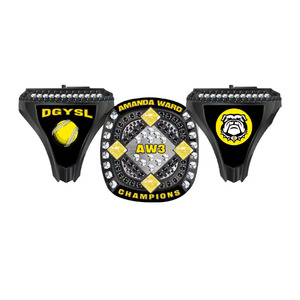 Anillo de lujo de alta calidad personalizado con letras personalizadas equipo empresarial competición campeón campus graduación - Product Image 2