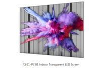 Vitrine de centres commerciaux, publicité LED mur vidéo intérieur P3.91 HD panneau couleur Transparent affichage LED