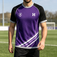 Maillot de sport à manches courtes personnalisé avec logo, 100 % polyester, extensible dans quatre directions, séchage rapide, respirant, sublimation, entraînement, décontracté