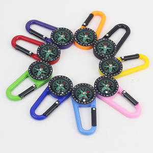 คาราบิเนอร์เข็มทิศแบบพกพาสำหรับการตั้งแคมป์กลางแจ้งเดินป่าพร้อมหน้าปัดตัวชี้และหัวเข็มขัด ABS หลายสี - Product Image 2