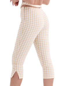 <span class=keywords><strong>Pantalones</strong></span> Capri a Cuadros de Moda Urbana 2026, <span class=keywords><strong>Pantalones</strong></span> Casuales Ajustados de Cintura Alta para Oficina, <span class=keywords><strong>Pantalones</strong></span> Ajustados de Verano para Mujer - Product Image 4