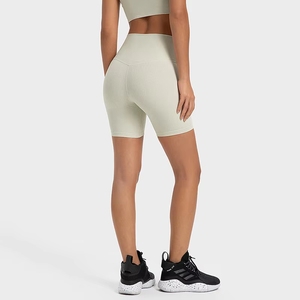 Shorts de yoga côtelés unis taille haute pour femme DK364 – Collection été – Idéal pour le sport et le fitness - Product Image 6