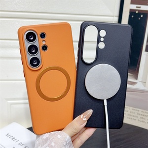 Orange Matte Magnetic Cell Phone Case for Samsung S26 S24 S25 Ultra <b>Wireless</b> Charging Shockproof Protective Hard Cover - Product Image 2